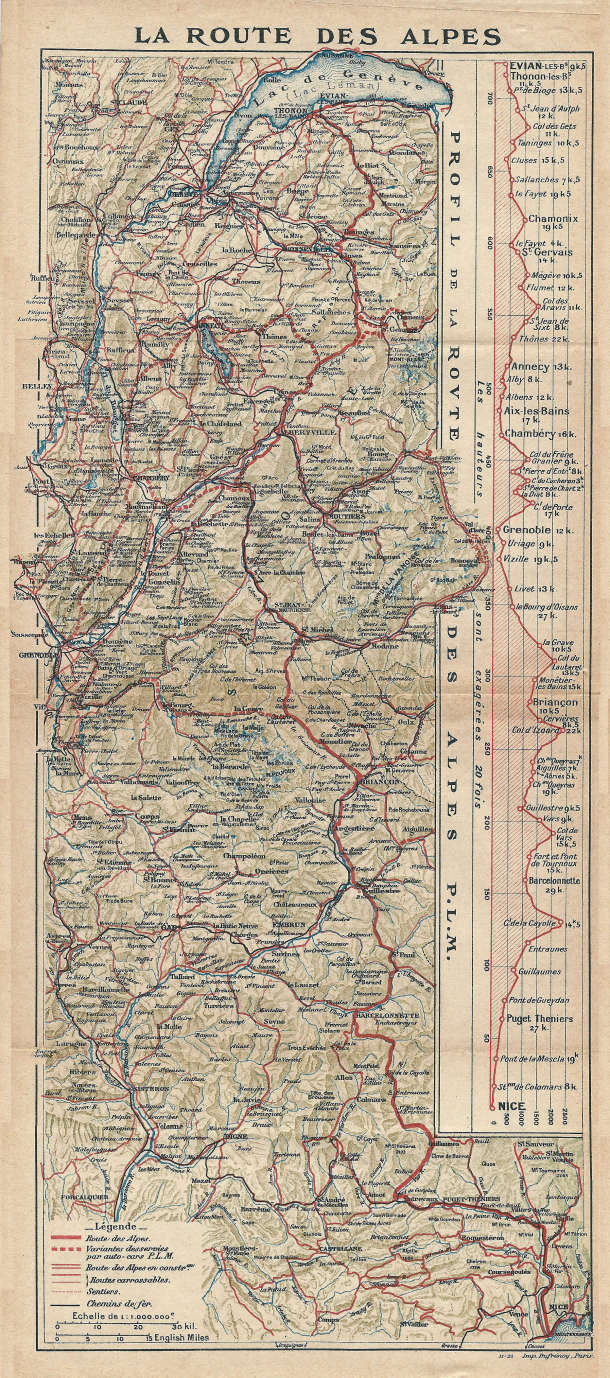 The itinerary of the Route Des Grandes Alpes